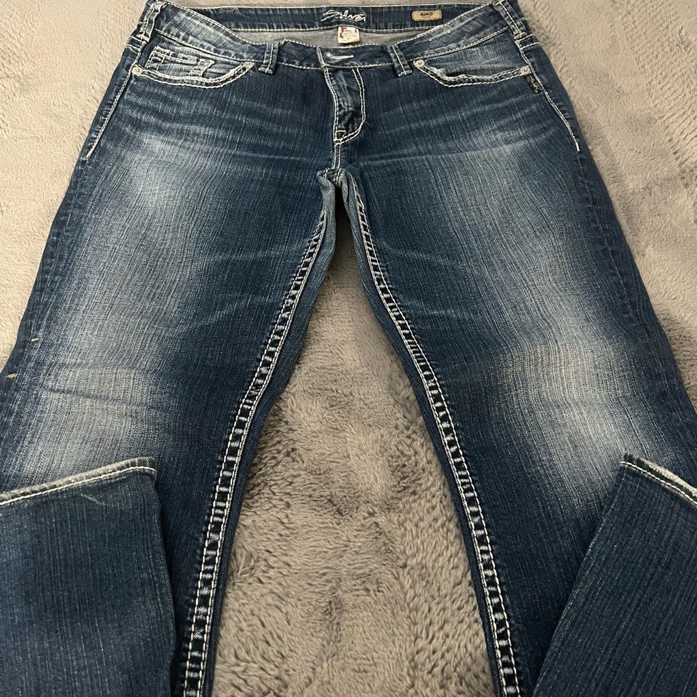 Women's Blue Jeans Silver Aiko Excellent Condition